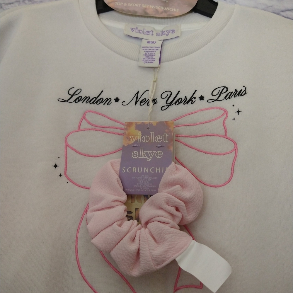 3 PC Violet Skye Sweatshirt & Skirt Set